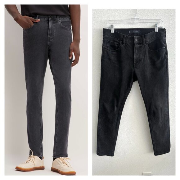 Everlane Uniform Jeans Mens 31 x 30 Washed Black Skinny 4-Way Stretch Denim‎ - Picture 1 of 10